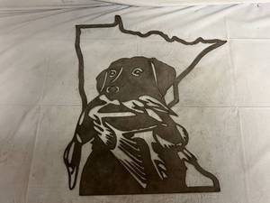 lot 33 image: Hunting Dog Laser Cut Metal Sign