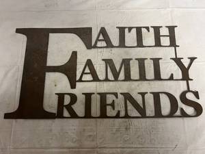 lot 35 image: Faith Family Friends Laser Cut Metal Sign