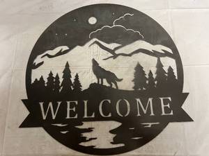 lot 41 image: Welcome Laser Cut Metal Sign
