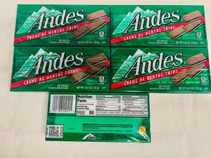 lot 24 image: 5x 28pieces Andes Crme De Menthe Thins