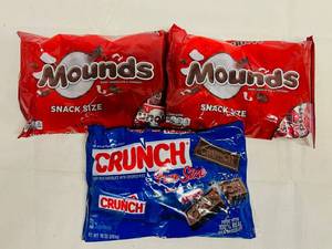lot 52 image: 2x Mounds Snack Size & 1 Nestle Crunch Fun Size