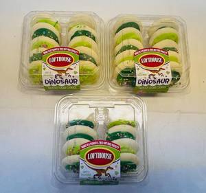 lot 77 image: 3x 10 Lofthoue Frosted Sugar Cookie-Dinosaur