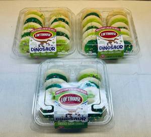 lot 81 image: 3x 10 Lofthoue Frosted Sugar Cookie-Dinosaur