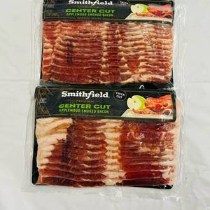 lot 92 image: BB. 2x 12oz Center Cut Applewood Smoked Bacon