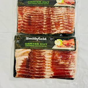 lot 93 image: BB. 2x 12oz Center Cut Applewood Smoked Bacon