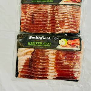 lot 94 image: BB. 2x 12oz Center Cut Applewood Smoked Bacon