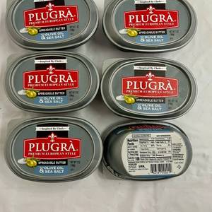 lot 117 image: CC. 6x 7oz Plugra Spreadable Butter-Olive Oil & Sea Salt