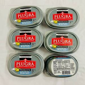 lot 118 image: CC. 6x 7oz Plugra Spreadable Butter-Olive Oil & Sea Salt