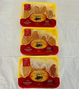lot 154 image: H. 3x 1.35lb pkgs Gourmet Fillet Boneless Skinless Chicken Breast-Gerber Amish Farms