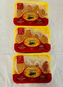 lot 158 image: H. 3x 1.35lb pkgs Gourmet Fillet Boneless Skinless Chicken Breast-Gerber Amish Farms