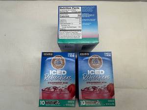 lot 347 image: MM. 3x 10  K- Cups Iced Refreshers-Strawberry Acai