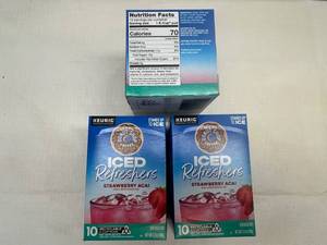 lot 348 image: MM. 3x 10  K- Cups Iced Refreshers-Strawberry Acai