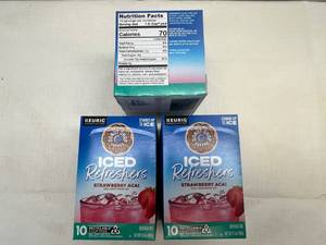 lot 349 image: MM. 3x 10  K- Cups Iced Refreshers-Strawberry Acai