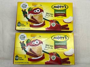 lot 296 image: 2x12 3.2oz pouches Motts Applesauce-cinnnamon