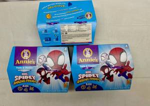 lot 275 image: 3x 4-1.87oz Annies Pasta & Cheddar-Spidey & Friends