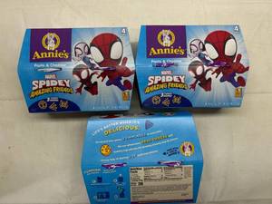 lot 276 image: 3x 4-1.87oz Annies Pasta & Cheddar-Spidey & Friends