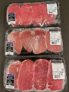 Collection of Premium Pork Boneless Chops Appox 3 lbs