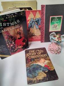 lot 403 image: Assorted Christmas Books & Angel Decor