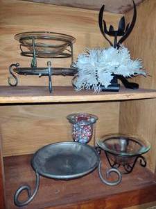 lot 445 image: Assorted MetalGlass Candle Holders