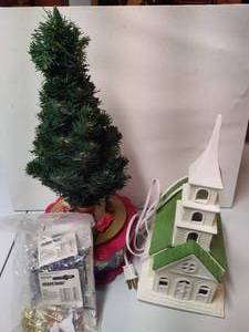 lot 412 image: Christmas is Coming Musical Tree & Lighted Church