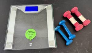 lot 210 image: Hand Weights & Digital Scale