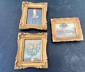 lot 229 image: Set of 3 Small Framed Art