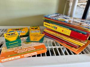 lot 291 image: Lot of Kids Coloring Books, Crayons and Pencils