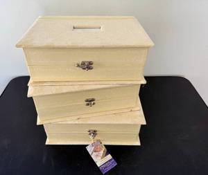 lot 278 image: Lot of 3 Keepsake Card Storage Boxes