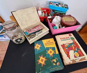 lot 284 image: Large Lot of Sewing Supplies, Thread, Buttons, Scissors and More
