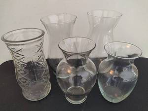 lot 95 image: Lot of Assorted Glass Vases