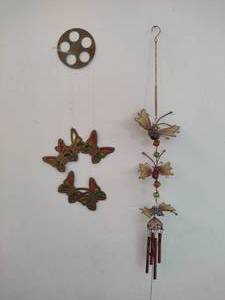 lot 141 image: Two Butterfly Wind Chimes