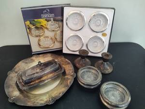 lot 159 image: Asst SilverGold PlatedWeighted Items