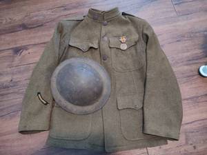 lot 301 image: WW1 Jacket & Helmet