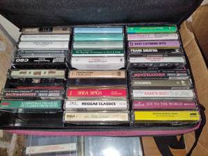 lot 308 image: Assortment of Cassette Tapes & Cassette Storage