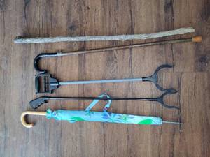 lot 329 image: Lot of Umbrella, Cane, Walking Stick & Grabbers