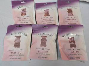 lot 28 image: 6 ct 3.5 oz bags Vegobears Malibu F...