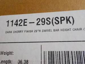 lot 157 image: Dark Cherry Finish 29 H Swivel Bar...