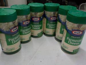 lot 226 image: 6 ct 8 oz Kraft Grated Parmesan Che...