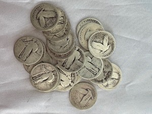 lot 10 image: MIXED LOT OF 20 STANDING LIBERTY QUARTERS
