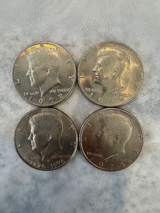 lot 34 image: MIXED LOT OF 4 EISENHOWER HALF DOLLAR