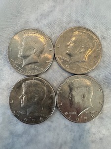 lot 35 image: MIXED LOT OF 4 EISENHOWER HALF DOLLAR