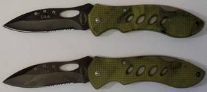 lot 49 image: (2) Forest Cutlery S. A. R. Pocket Knives - Green Camo Handles (View Photos)