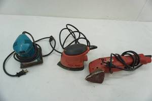 lot 5 image: lot of 3 electric hand sanders