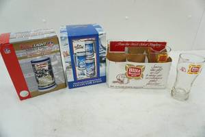 lot 47 image: steins and Blitz beer glasses