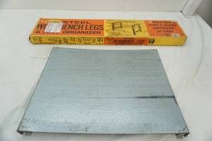 lot 65 image: workbench legs new in box & sheet metal lot