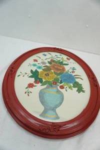 lot 106 image: vintageantique artwork framed with glass