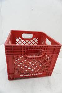 lot 22 image: red milk crate
