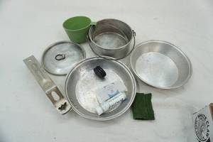 lot 36 image: camp cook set & tackle organizer and tackle