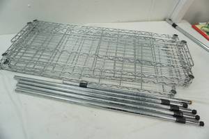 lot 112 image: stainless steel shelving unit