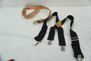 lot 121 image: suspenders and tool belt
